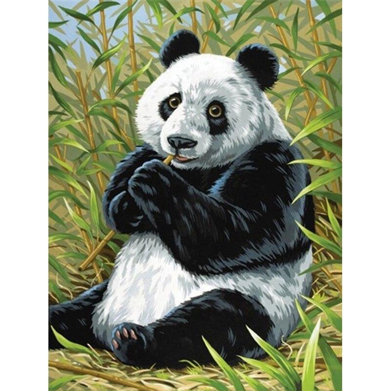 Noua pictură cu diamante 5D DIY, drăguț Panda, broderie cu diamante, punct de cruce, complet rotund, găurit, artizanat, decorațiuni pentru acasă, cadou de artă