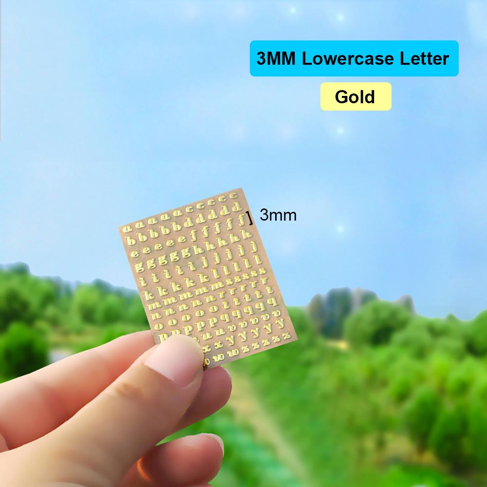 Silicone world 2-9mm Alphabet Letters Numbers Decor Stickers Gold Silver Epoxy Resin Filler For DIY Silicone Molds Craft Making