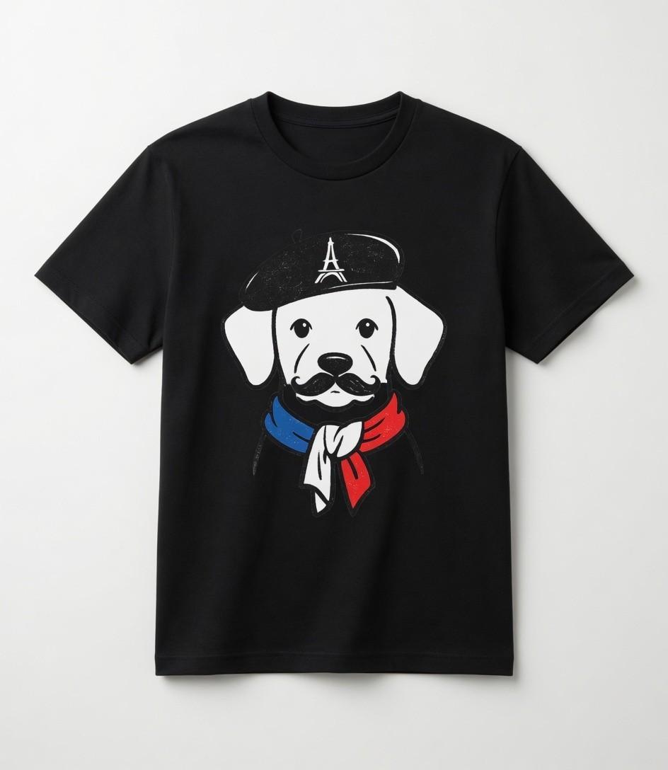 Parisian French Bulldog Funny Pet Dog Graphic Tee France Travel Shirt S