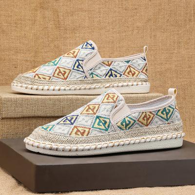 Modische bedruckte Herren-Sommerschuhe Bequeme Slipper Flache Canvas-Schuhe für Herren Fischer-Schuhe Luxus-Designer-Schuhe Herren Freizeitschuh