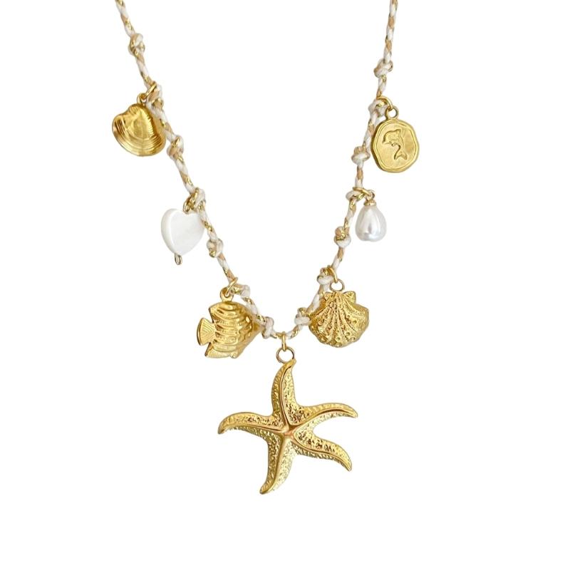 Stylish Ocean Inspired Starfish Pearls Necklace For Women Featuring Sturdy Copper Designs and Unique Pendant Styles