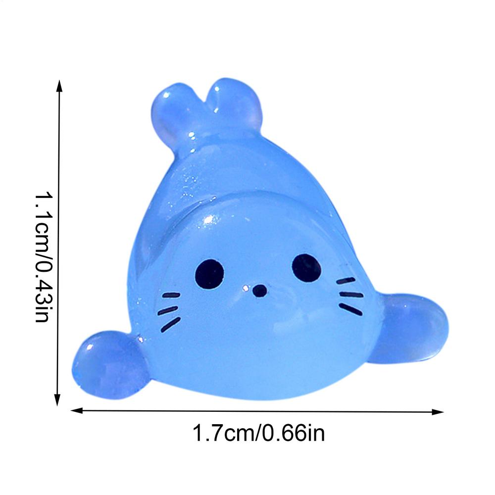 Glow In the Dark Animals Stress Relief Seal Miniature Aquarium Ornament Fairy Garden Decoration For Aquarium Decor