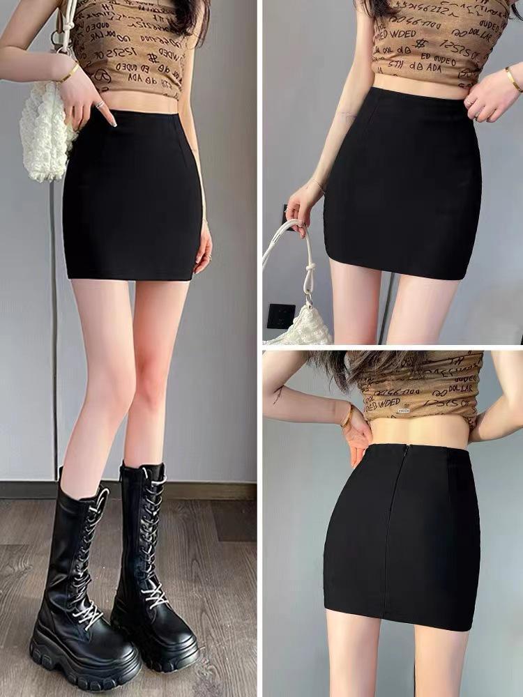 Women's XS Black Summer 2025 High Waist Bodycon Midi Pencil Skirt