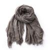 Fashion Striped Cotton Linen Scarf for Men Women Autumn Winter Long Soft Shawls and Wraps Short Tassel Bufanda Male Accessories