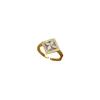 Real Gold Light Luxury Square Flower Ring Opening Adjustable Simple Jewelry Japanese Ring Couple Ring