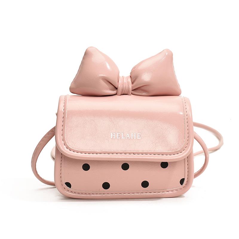 Children's Cute Bow Polka Dot Crossbody Bag with Coin Purse