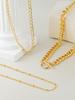 3pcs Retro Fashion Cuban Chain Geometric Chain Stacked Necklace, Daily Leisure Party Jewelry