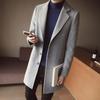 Autumn and Winter Men's Men's Mid-length Windbreaker Slim Woolen Coat British Woolen Coat