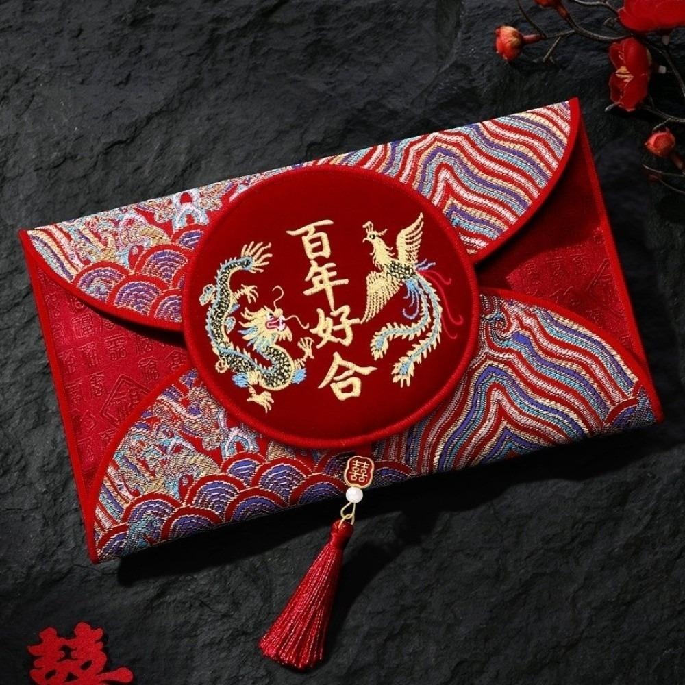 Traditional Wedding Money Pocket Cloth New Year Red Envelope Best Wishes Red Lucky Bag Wedding