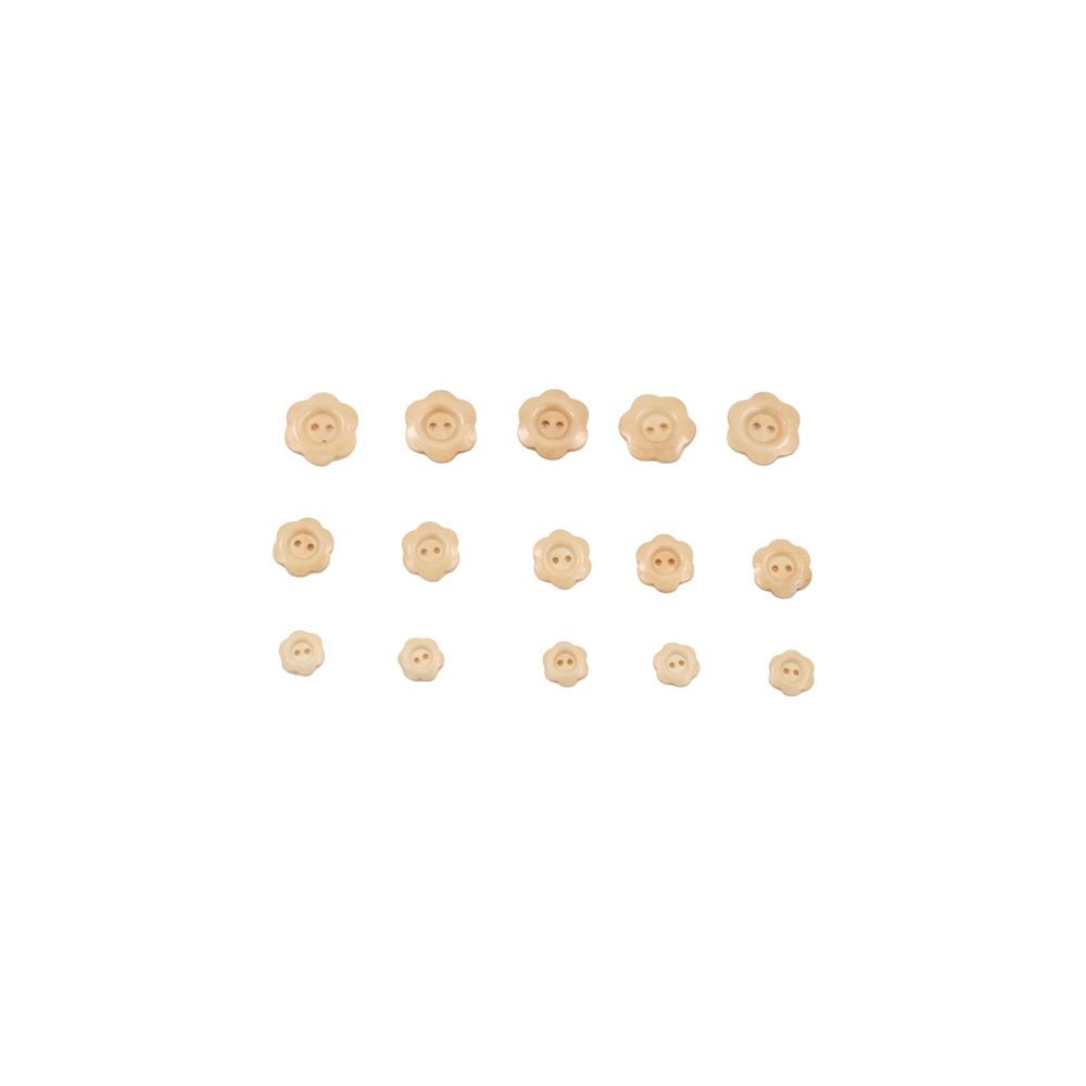 50PCS Round Clothing Button Flower Shaped Sewing Button Overcoat Wood Buttons  Clothing Sewing