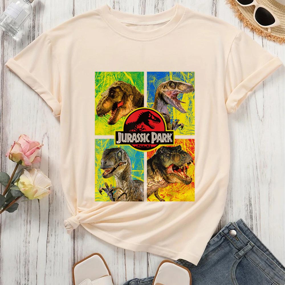 Jurassic Park Top Tees Teen Graphic Trendy Kawaii Pastel Harajuku  T Shirt 2000s Streetwear Pastel Gothic University Comfortable