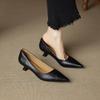Giant soft~! French retro pointed single shoes women's soft leather thin heel temperament versatile shallow high heels