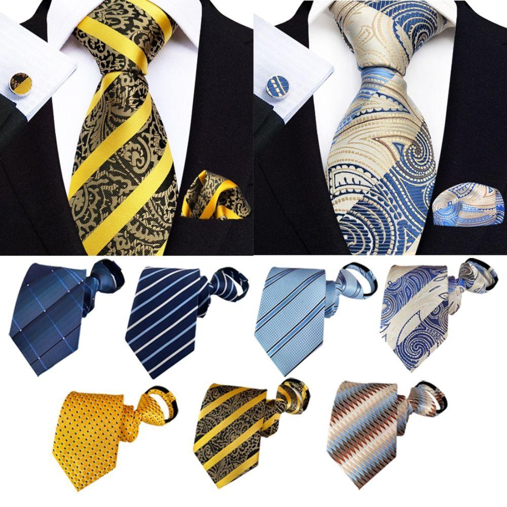 Rubber Fastener Pre-tied Necktie Striped Design Easy Neck Tie Zipper Necktie  Suits Matching