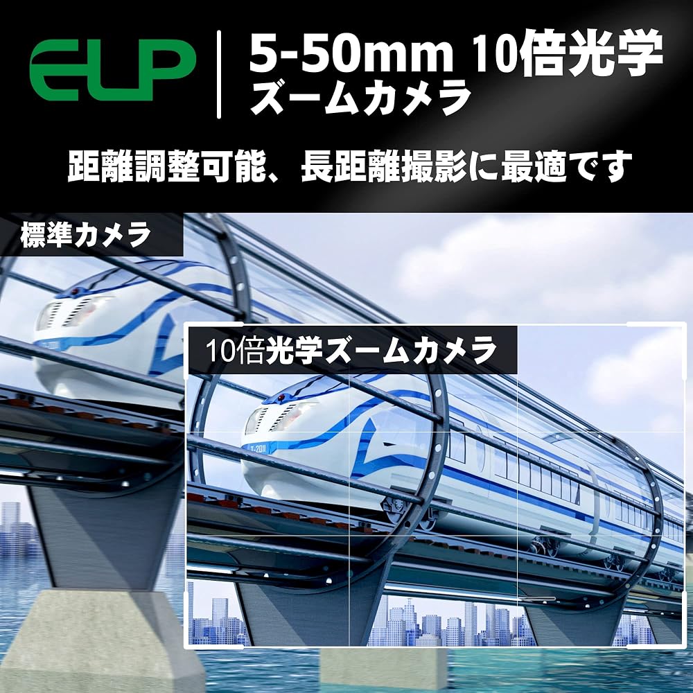 ELP 4K USB Webcam 10x Optical Zoom 5-50mm Varifocal Lens 2160p 30fps