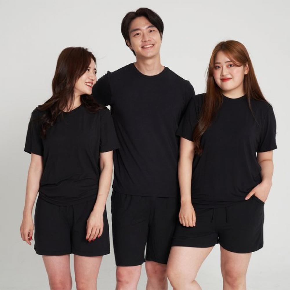 Lipbbam 1+1+1 Lip Balm Tencel Easy All Pajama Long PanTs+shorT Sleeve T shirT+shorTs 3 Pieces seT Ldm7701