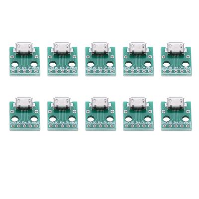 10Pcs Micro USB Female Socket To DIP Adapter Board 5 Pin 2.54mm Pitch