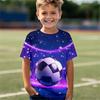 Summer Round Neck Football Pattern 3D Printed Top Fashionable Casual Short Sleeved Children's Boy T-shirts