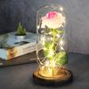Beauty And The Beast Rose Artificial Flowers Rose In LED Glass Dome Christmas Home Decor Wedding Valentines Day New Year Gift