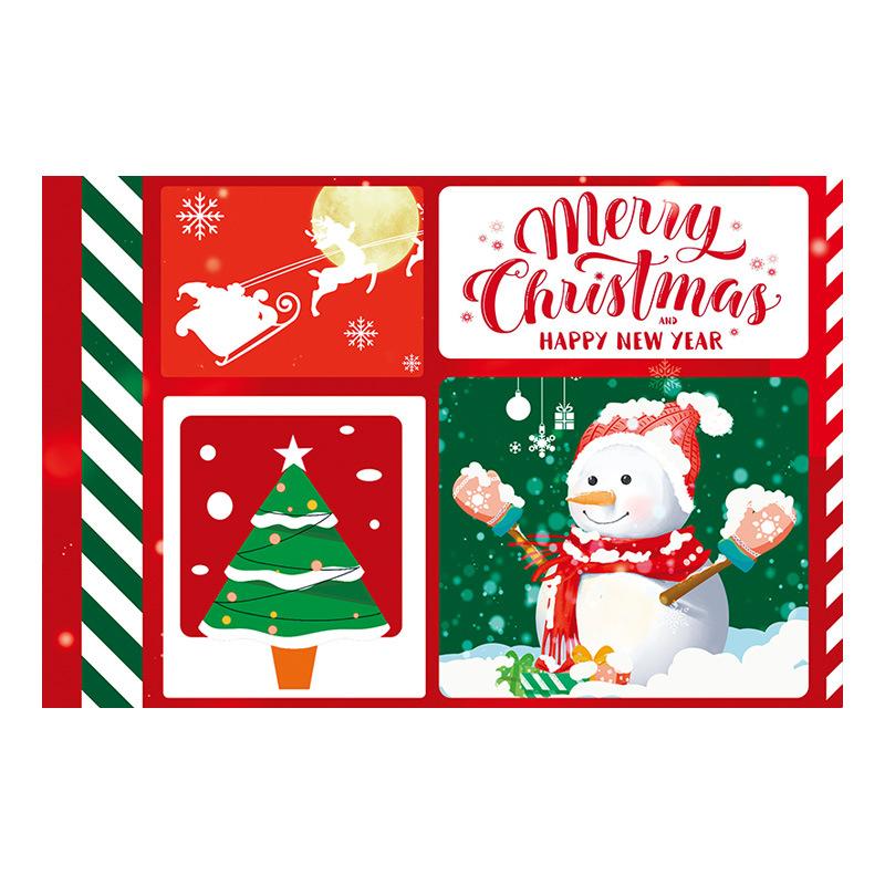 

PVC Placemat Home Kitchen Non-Slip Teslin Christmas Place Mat for Dining Table Decoration Hotel Cutlery Mat Printed Table Mat 45x30CM