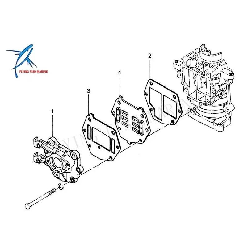 Outboard Engine 3B2-02105-0 3B202-1050M Inlet Manifold Outer Gasket for Tohatsu Nissan 2-Stroke 6HP 8HP 9.8HP Outboard Engine