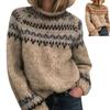 Cozy Women's Knitted Pullover Overwear Featuring Fashionable Stripe Pattern For Winter