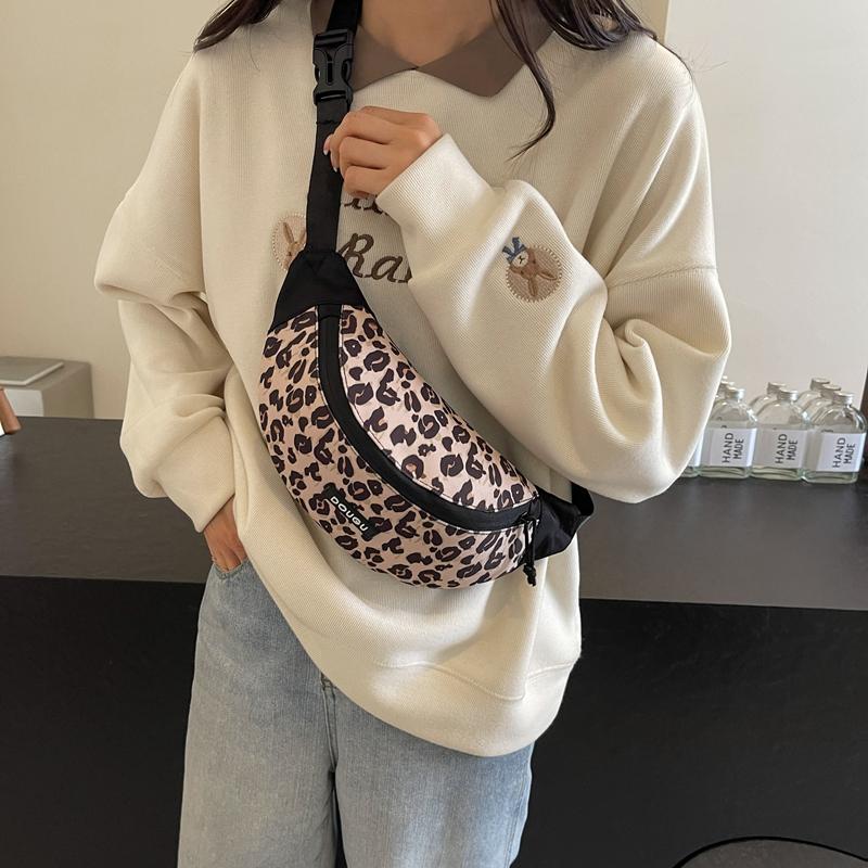 Γυναικεία τσάντα στήθους με στάμπα Leopard Τσάντα ώμου πολλαπλών λειτουργιών Τσάντα χιαστί