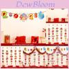 New Year Decorations Banners Set With Cardstock For Festive Scene Enhancement