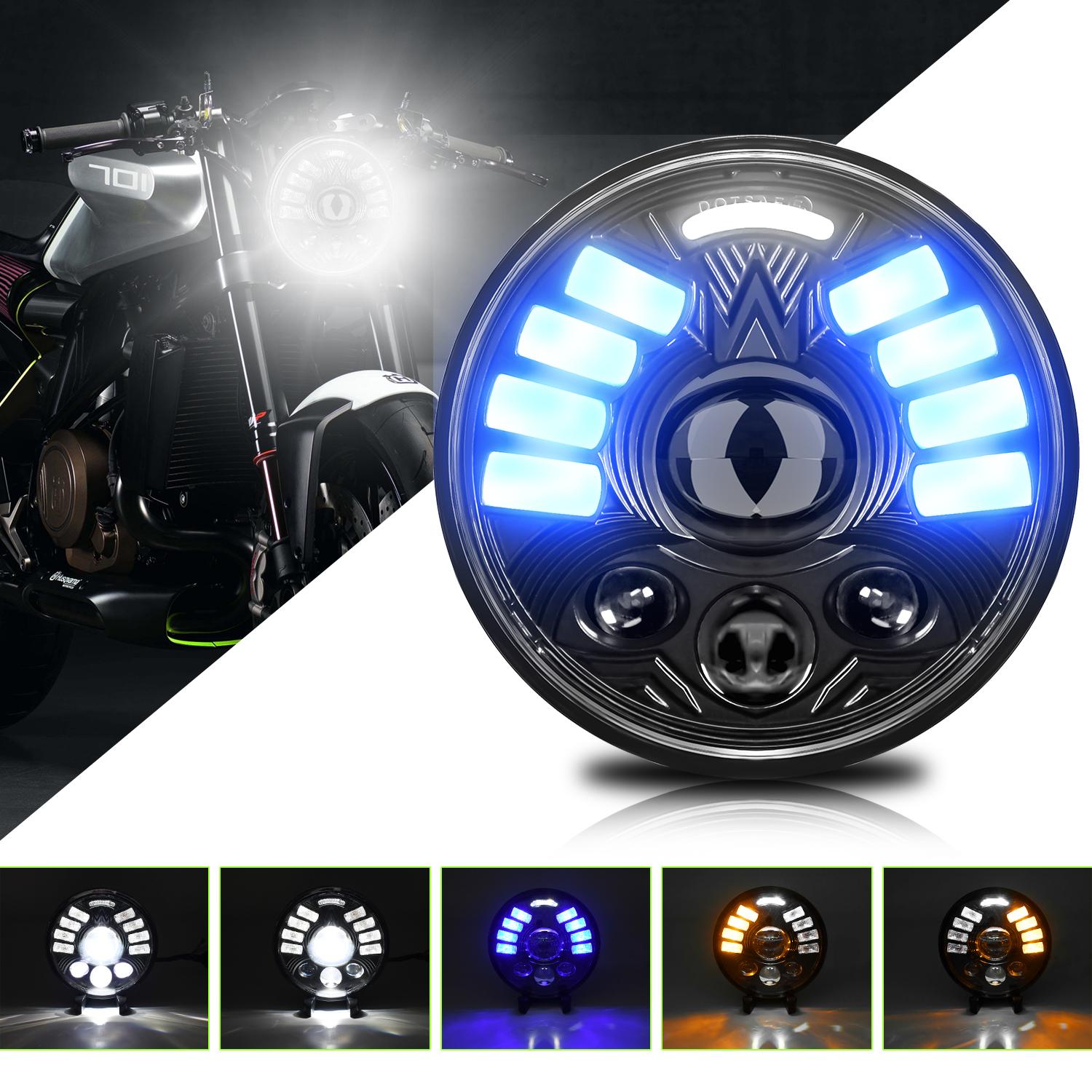 

5.75 Inch LED Headlight for Motorcycle Front Lamp High Low Beam with DRL Turn Signal Type A
