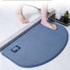 Luxurious Semi-Circular Memory Foam Bath Mat, Ultra Absorbent Bathroom Mat Anti-Slip Toilet Rug
