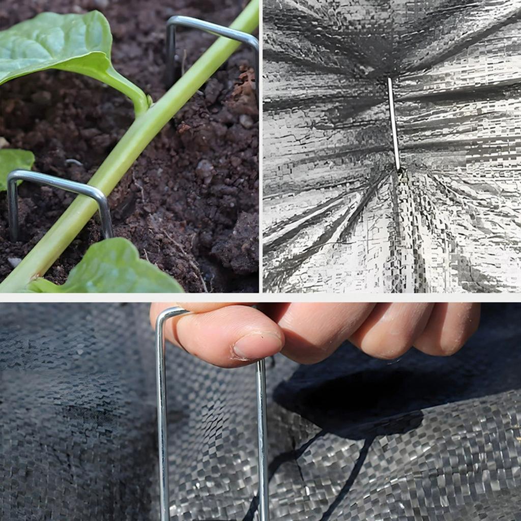 25/50Pcs U-Shaped Garden Pins Garden Stakes Staples, Heavy Duty Yard Lawn Tent Stakes Securing Pegs for Weed, U-shaped Tent