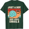 Just A Boy Who Loves Snails Funny Snail Boys Kids T-Shirt
