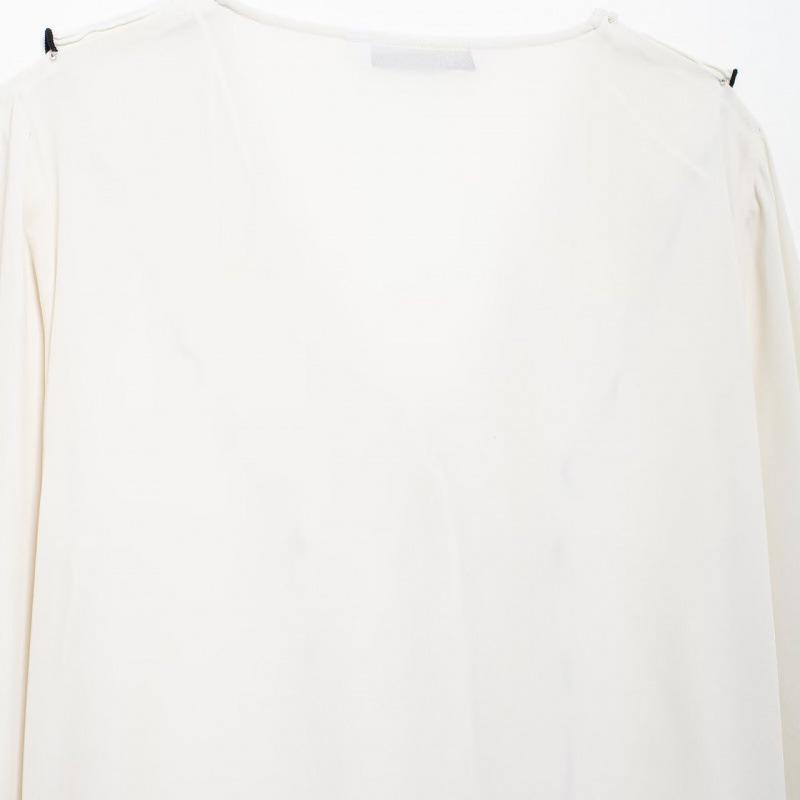 Autumn New Arrival: Women's Long Sleeve V-Neck Shirt with Pleated Layered Decor