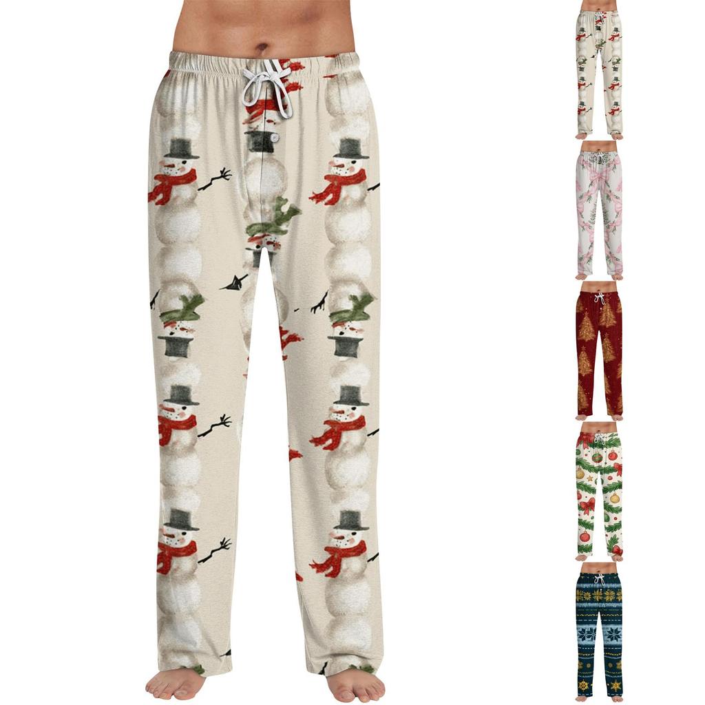 Men's Christmas Print Pajama Pants for Casual Lounging and Sleep