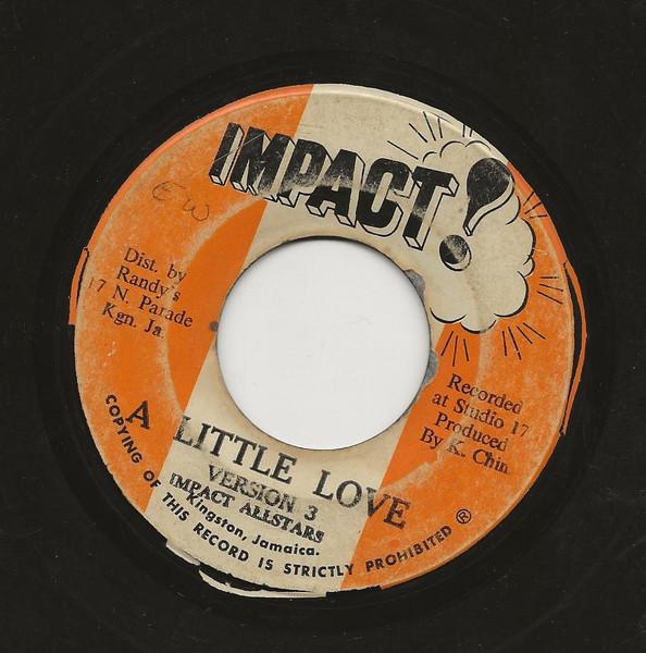 

7inch Record IMPACT ALL STARS A Little Love Versions 3 4 NONE Impact 1971 Jamaica Reggae Ska Dub Used