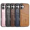 Business Leder Weiche Kante Handyhülle Für iPhone 16E 15 Pro Max 14 Pro 13 12 11 Einfarbig Stoßfest Schlank Hart PC Rückseite