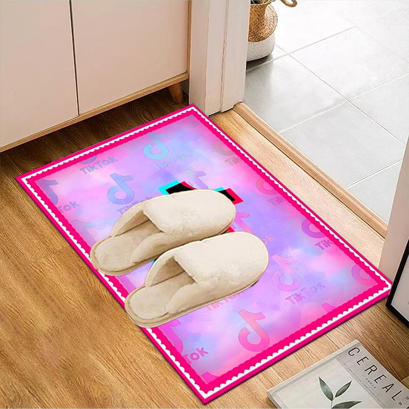 Tiktok Logo Design Rug Game Carpet, Floor Mat for Bedroom Living Room Entryway Rug, Home Decor Idea Gift for Christmas Birthday