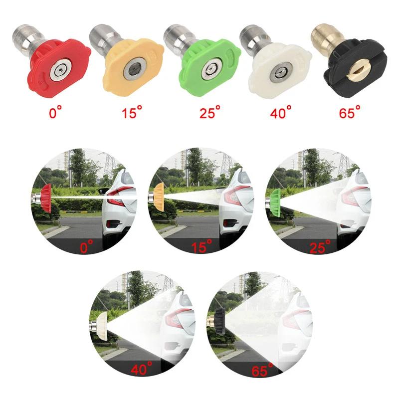 High Pressure Car Wash Water Gun Aluminum Core Quick Insertion FiveColor Fan Shaped Nozzle Union Nozzle Car Washing tool