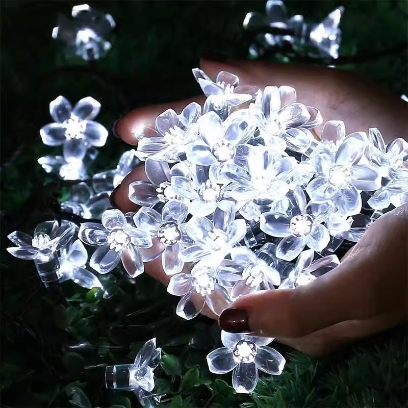 Christmas LED String Light Battery Powered Cherry Flower Blossom Garland Fairy Lights Outdoor Wedding Party Home Decoration