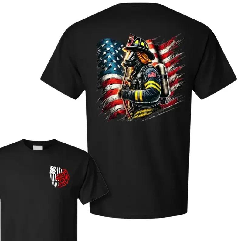Amerikaans Brandweerman Grafisch T-shirt Cadeau Voor Brandweermannen En Hulpverleners