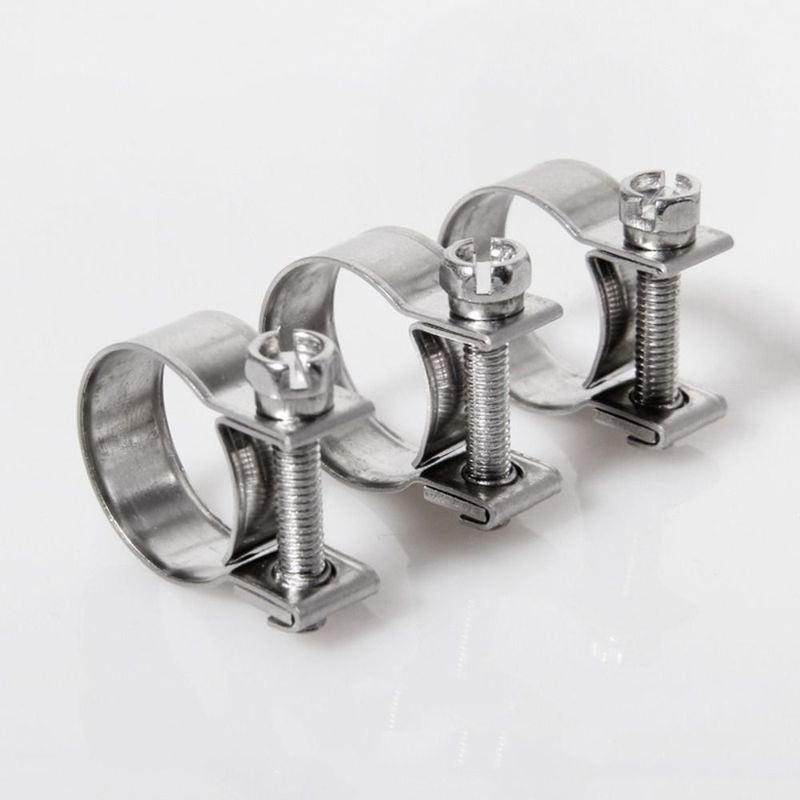 5Pcs/Set 7mm-16mm Hose Clamp Stainless Steel Hose Clips Durable Hose Air Hose Clamps Water Pipe Clips Screw Band With Fasteners