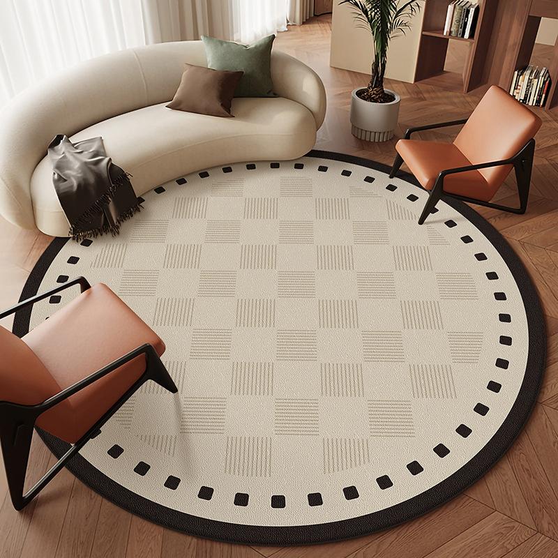 Carpet Living Room French Round Carpet Premium Sofa Coffee Table Carpet Bedroom Bedside Swivel Chair Crystal Fleece Carpet