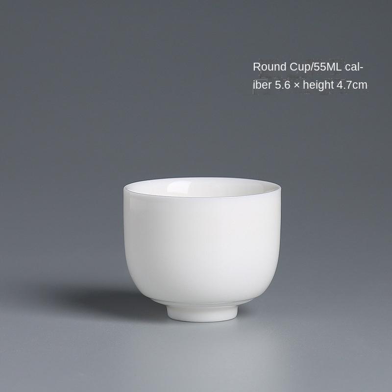 White Jade Kung Fu Small Tea Cup Tea Bowl Master Cup Egg-Shell White Porcelain Cup Jade Porcelain Tea Set Tea Tasting
