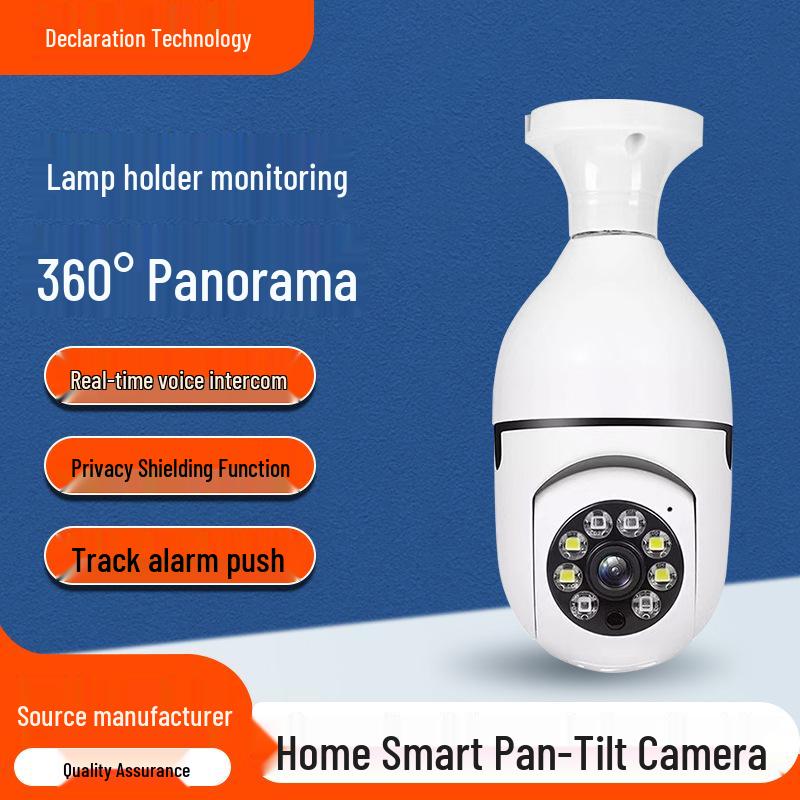 

360° Smart WiFi Camera: HD, Night Vision, Motion Alarm 6.8x6.8x15.5 cm