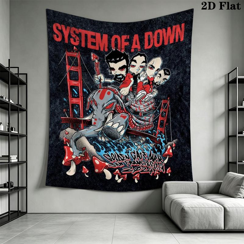 system of a down Wall Tapestry Aesthetic Wall Hanging Printed Fabric Blanket Decorative Tapestries for Bedroom Living Room Home Decor