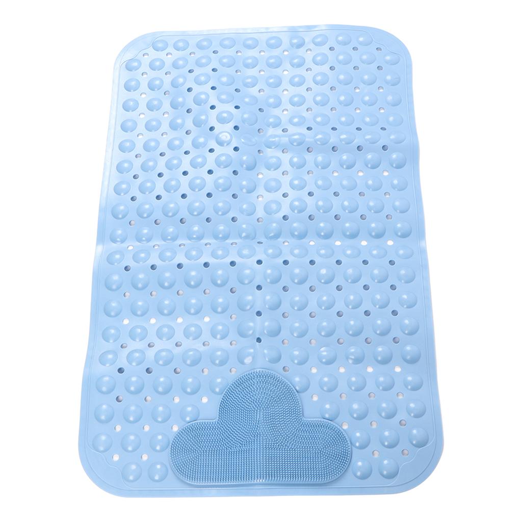 Bath Mat Non Slip Bathtub Mat PVC Thickened Shower Mat with Strong Suction Cup for Bathroom Floor Blue