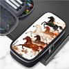 Cartoon Horse Zodiac Pencil Case Kids Boys Girls Nylon Stationery Organizer School Supplies