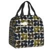 Orla Kiely Flower Scandinavian Geometric Style Insulated Lunch Bags for Camping Travel Waterproof Cooler Thermal Lunch Box