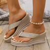 Fashion Women Slippers Wedge Thick Bottom Sandals Flip-flops Fashion Women Shoes Platform High Heels Slippers Ladies 2025 Slides Women