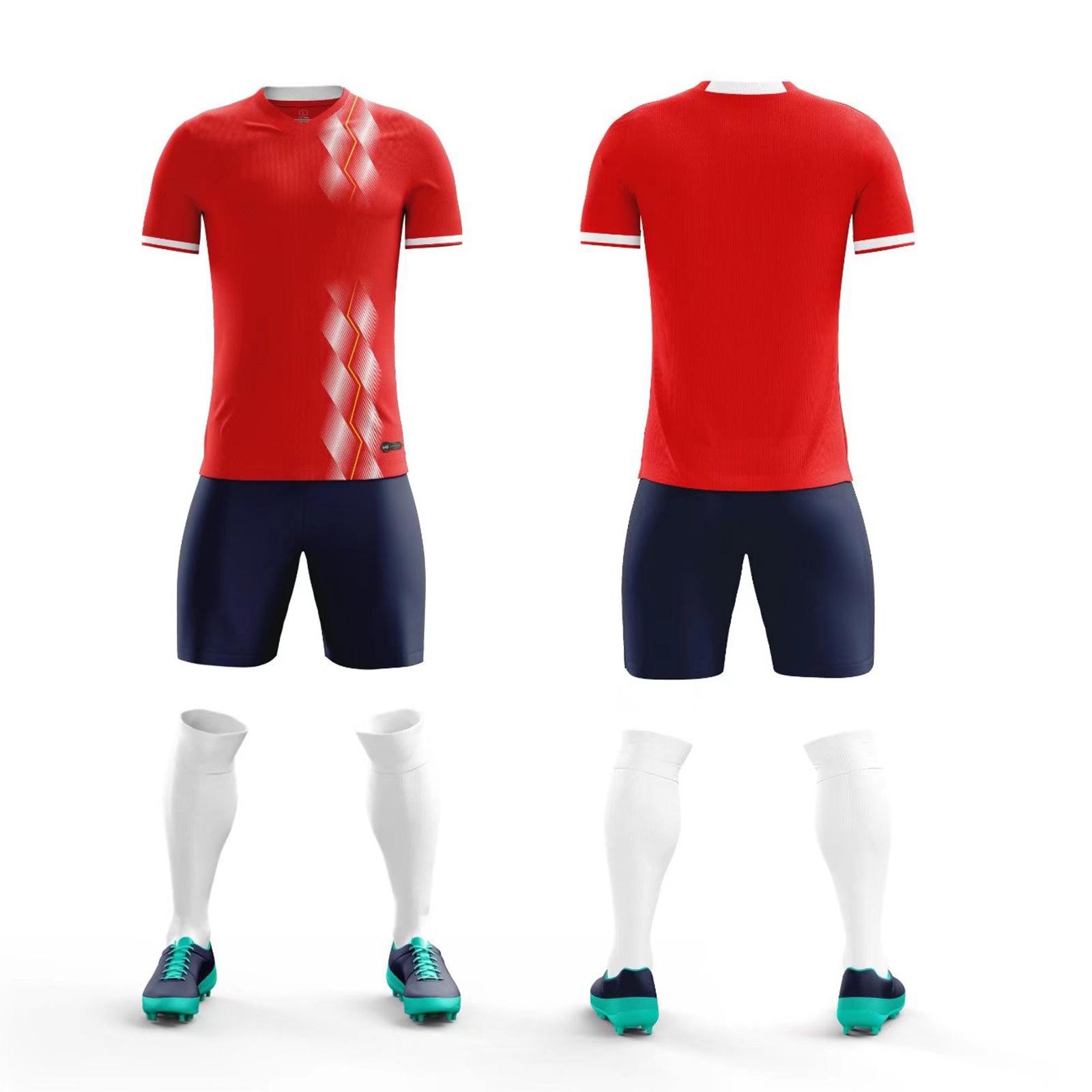 

Quality Football Jersey Set, Summer Short-Sleeved Adult Children S Football Training Jersey, Student Game Football Jersey Diy 4xs (height 100cm-120cm) красный