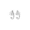 Elegant U-Shaped Zirconia Swan Stud Earrings - Versatile No-Piercing Jewelry for Women